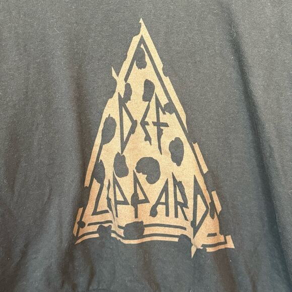 Def Leppard Black Long Sleeve Graphic Print Cropped Band Shirt Top Size M - Picture 3 of 5